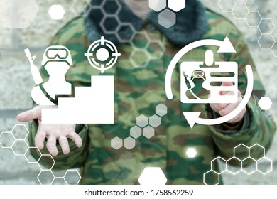 Onboarding Process Soldier Career Stairs Concept. Military Service On Boarding Soldier. - Powered by Shutterstock