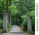 A once popular amusement park in the 1920s was damaged beyond repair by a flood on the Ohio River in 1937. Little remains of the park except for these columns along the main park corridor.