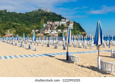 Ondarreta Beach In A Sunny Day, San Sebastian, Spain