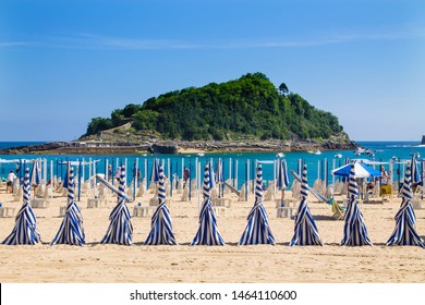 Ondarreta Beach In A Sunny Day, San Sebastian (Spain)