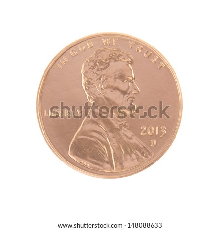 One 2013 Lincoln Penny Obverse