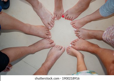 One For All And All For One - Concept Of Team.  Together Standing In A Circle