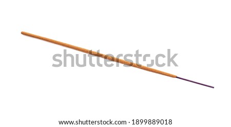 One aromatic incense stick isolated on white