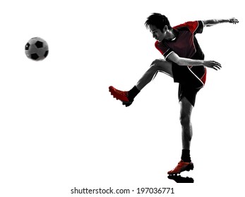 サッカー シルエット キック の写真素材 画像 写真 Shutterstock