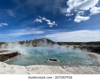 One of the beautiful geysers in Yellowstone. The nature is generous