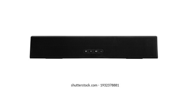ein großer, schwarzer, horizontaler Sound-Balken auf weißem Hintergrund, einzeln