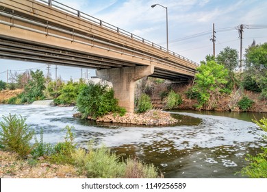 One Of Big Sewage Effluent From Denver Metro Wastewater Treatment Facility Creating A Foam Votex Upstream The Sout Platte River