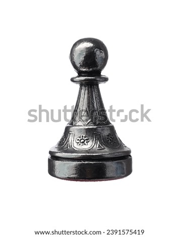 One black chess pawn isolated on white