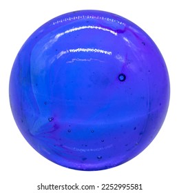 one blue glass or ceramic marble or ball, isolated - Shutterstock ID 2252995581