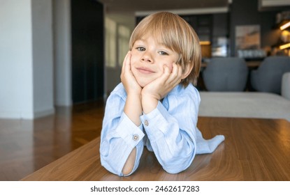 One boy caucasian child five years old kid in his room at home portrait - Powered by Shutterstock