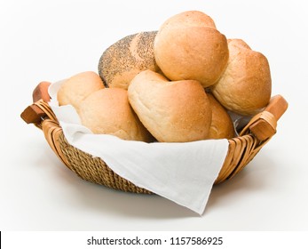 one breadbasket with different rolls