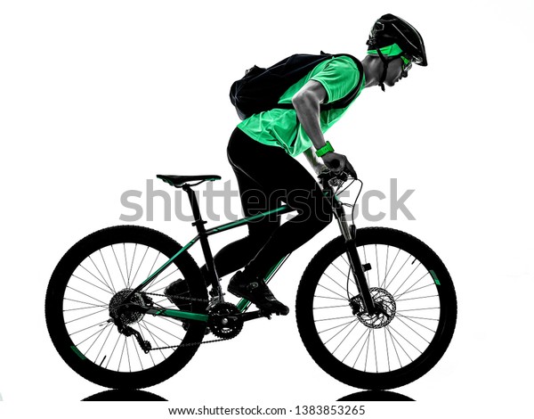 man on mountain bike