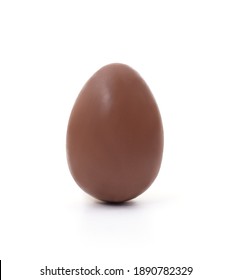 One Chocolate Egg Isolated On A White Background.