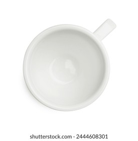 One clean ceramic cup isolated on white, top view - Powered by Shutterstock