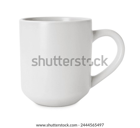 One clean ceramic cup isolated on white