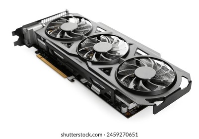One computer graphics card isolated on white