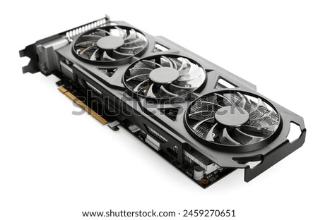 One computer graphics card isolated on white