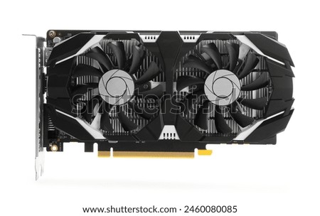 One computer graphics card isolated on white