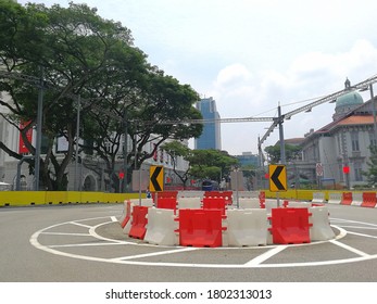 One Corner Of The Marina Bay Street Circuit In Singapore. Taken At Singapore On 7 September 2019. 