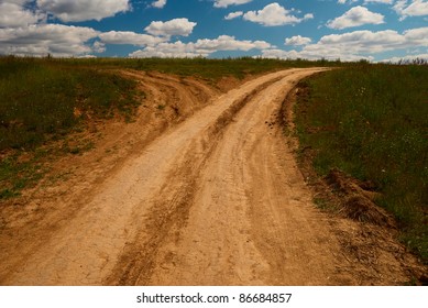 One Country Road Divides Into Two Roads