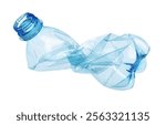 One crumpled plastic bottle isolated on white