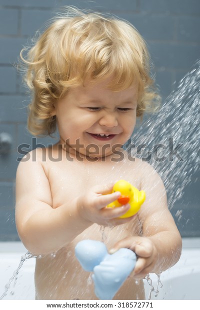 One Cute Happy Playful Baby Boy Stock Photo Edit Now 318572771