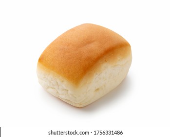 One Dinner Roll Placed On A White Background