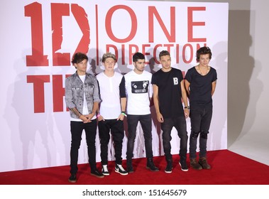 One Direction, Harry Styles, Niall Horan, Liam Payne, Louis Tomlinson, Zayn Malik At The One Direction This Is Us Film - Press Conference, London. 19/08/2013