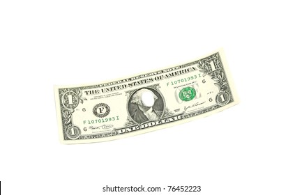 One Dollar Bill With Blank Face