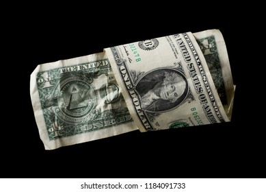 One Dollar Bill Isolated On Black Stock Photo 1184091733 | Shutterstock