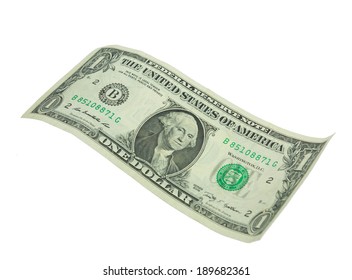 One Dollar Bill Isolated On White 