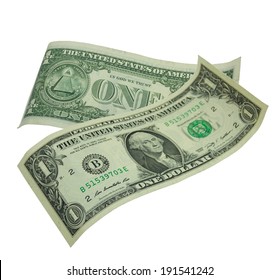 One Dollar Bill Isolated On White 