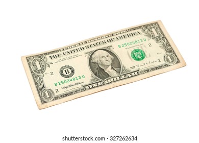 One Dollar Bill Isolated On A White Background