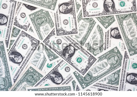 One Dollar Bills From The Front And The Back Simple Background Of One Dollars One Dollar Bills From The Front And The Back Simple Background Of One Dollars