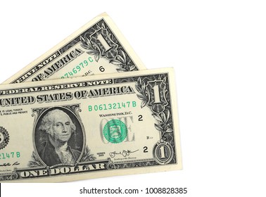 One Dollar Bills, Isolated On White Background