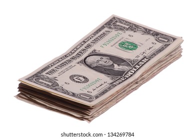 one dollar notes stacked