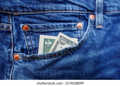 One Dollar In Pocket Of Jeans