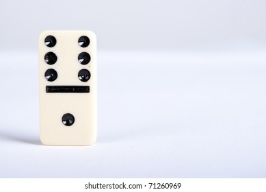 One Domino Cube On White Background