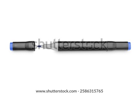 One double sided marker isolated on white, top view