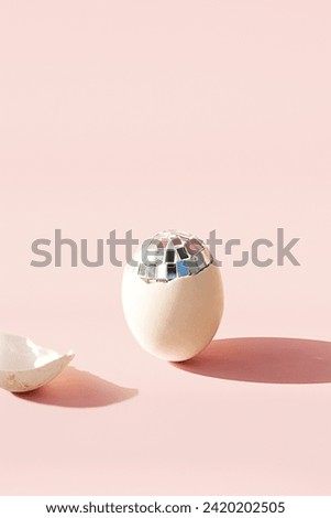 One easter egg on pink.