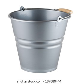 One Empty Bucket On White Background