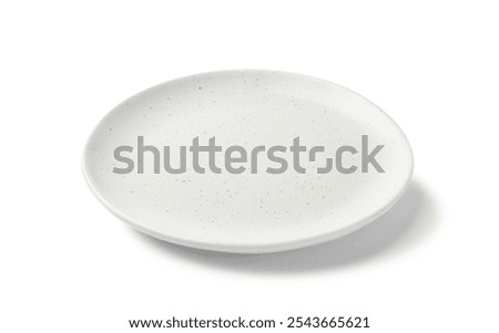 One empty ceramic plate isolated on white
