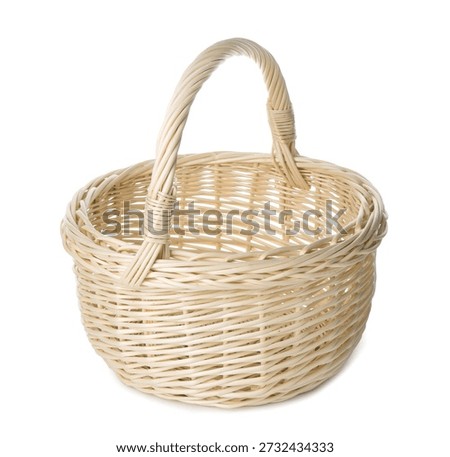 One empty Easter basket isolated on white