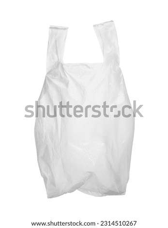One empty plastic bag isolated on white