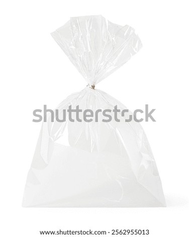 One empty plastic bag isolated on white