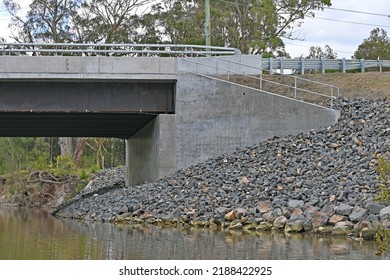 One End Of A Single Span Composite Steel Girder Bridge