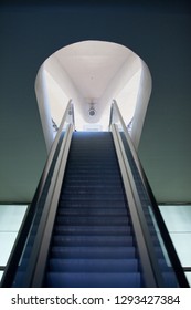 One escalator direction up only, concept. indoors