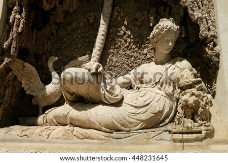 one of four Fountains in Rome, Italy :  the goddess Juno
