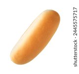 One fresh hot dog bun isolated on white