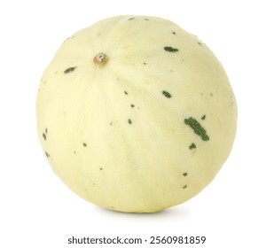 One fresh ripe melon isolated on white